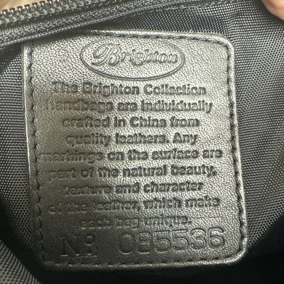 Brighton Leopard Print Leather Hobo Shoulder Bag Silver Hardware Braided Y2K - Picture 12 of 16